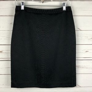 Catherine Malandrino Black Snakeskin print Skirt 6